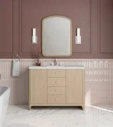 Gracyn 48" Single Vanity, Coastal Driftwood, w/ 3 CM White Zeus Quartz Widespread Top