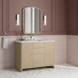 Gracyn 48" Single Vanity, Coastal Driftwood, w/ 3 CM White Zeus Quartz Widespread Top