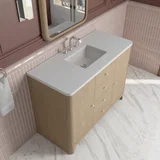 Gracyn 48" Single Vanity, Coastal Driftwood, w/ 3 CM White Zeus Quartz Widespread Top