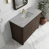 Gracyn 48" Single Vanity, Sable, w/ 3 CM Victorian Silver Quartz Top