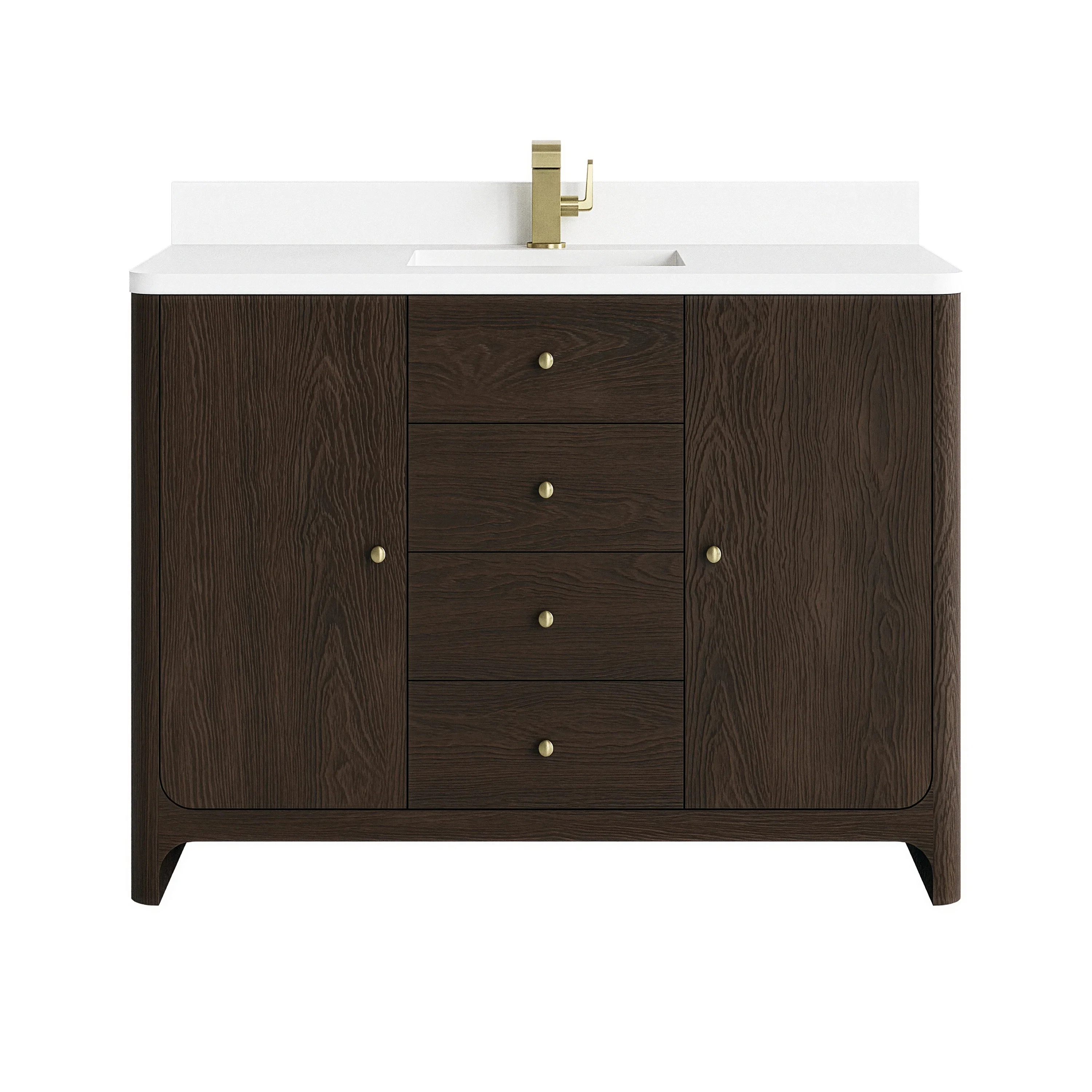 Gracyn 48" Single Vanity, Sable, w/ 3 CM White Zeus Quartz Top