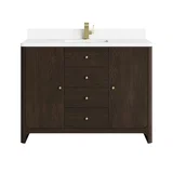 Gracyn 48" Single Vanity, Sable, w/ 3 CM White Zeus Quartz Top