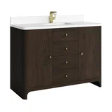 Gracyn 48" Single Vanity, Sable, w/ 3 CM White Zeus Quartz Top