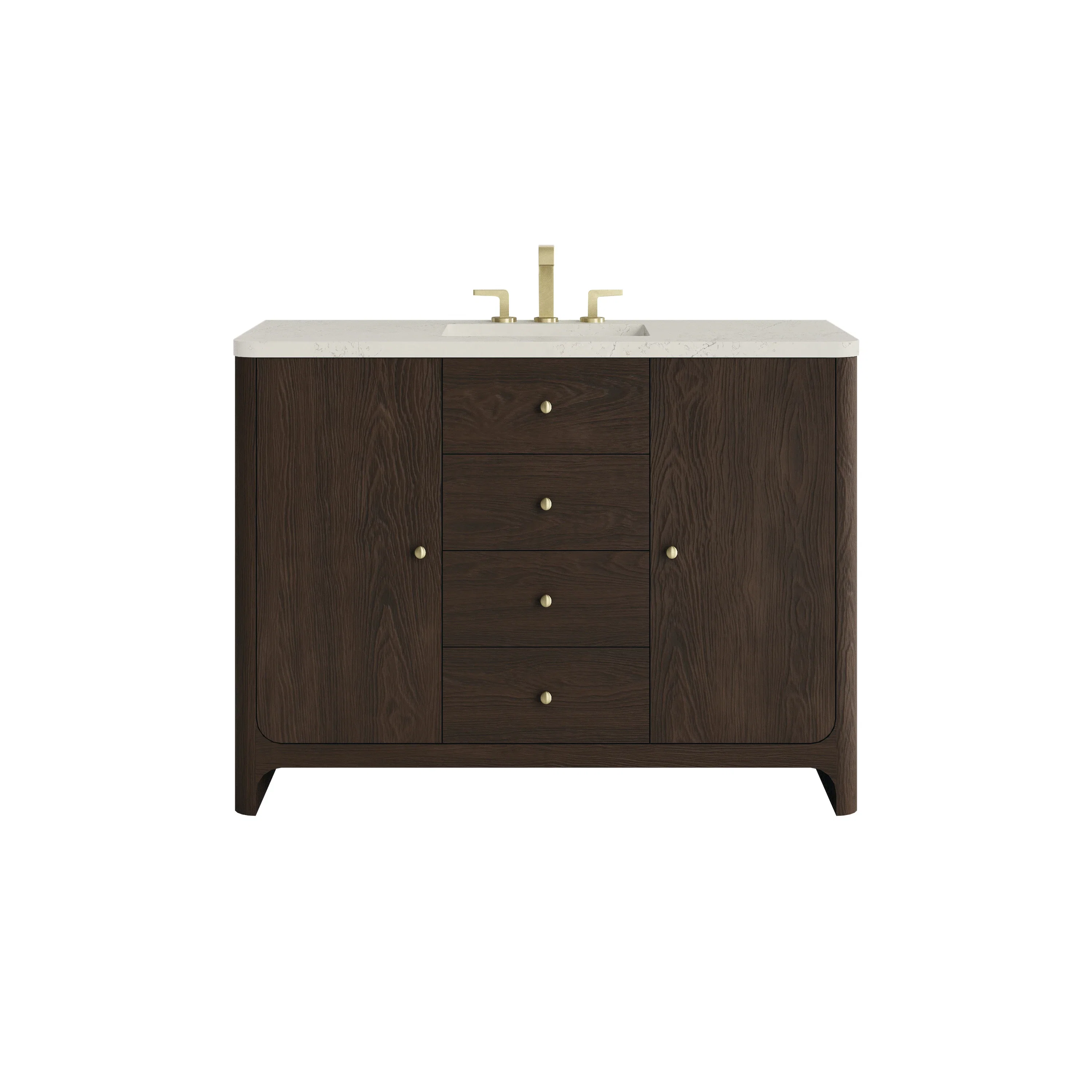 Gracyn 48" Single Vanity, Sable, w/ 3 CM Siberian Silestone Top w/FreePower Wireless Charger