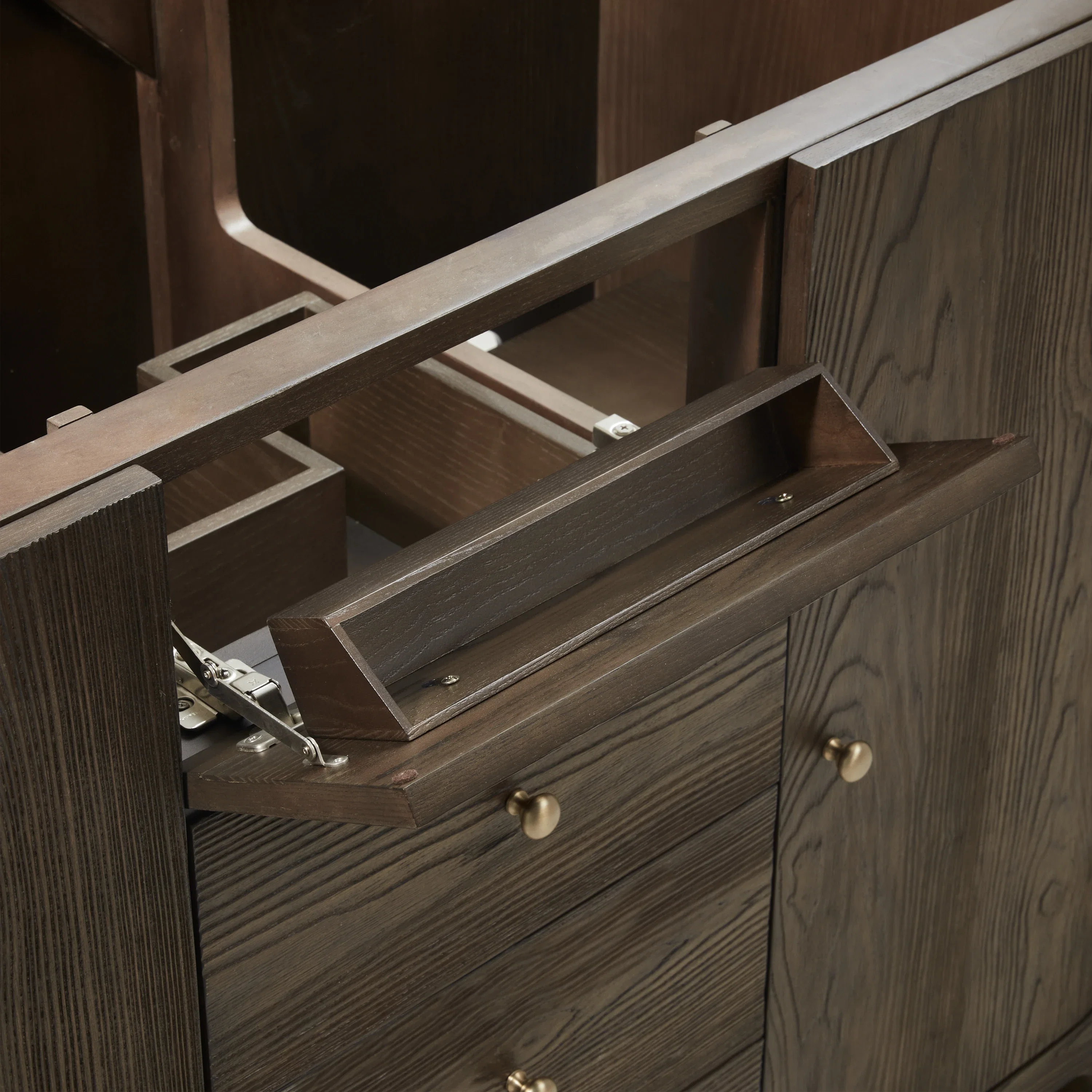 Gracyn 48" Single Vanity, Sable, w/ 3 CM Tajnar Eclos Top w/FreePower Wireless Charger