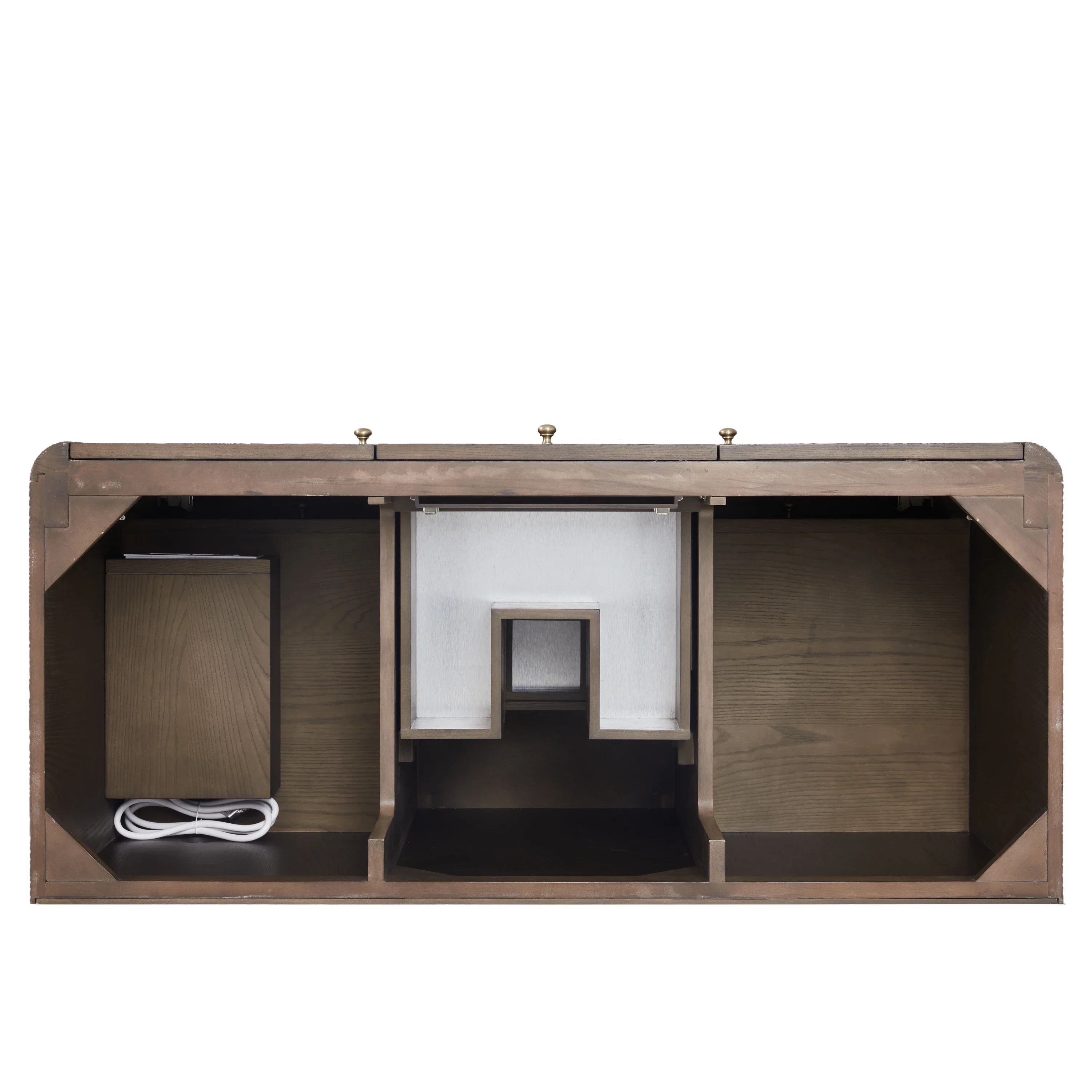 Gracyn 48" Single Vanity, Sable, w/ 3 CM Victorian Silver Silestone Top w/ FreePower Wireless Charger
