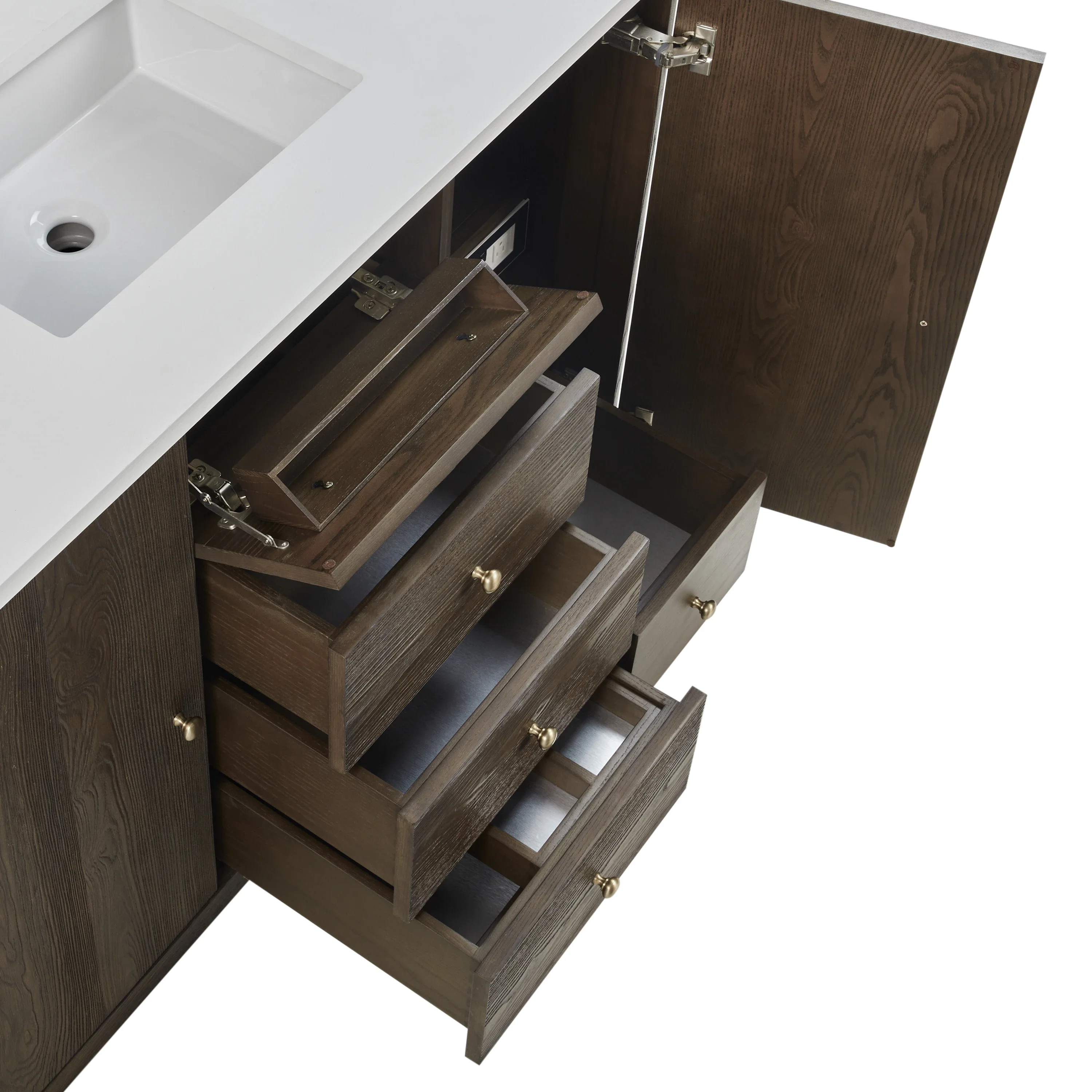 Gracyn 48" Single Vanity, Sable, w/ 3 CM Phantome Eclos Widespread Top
