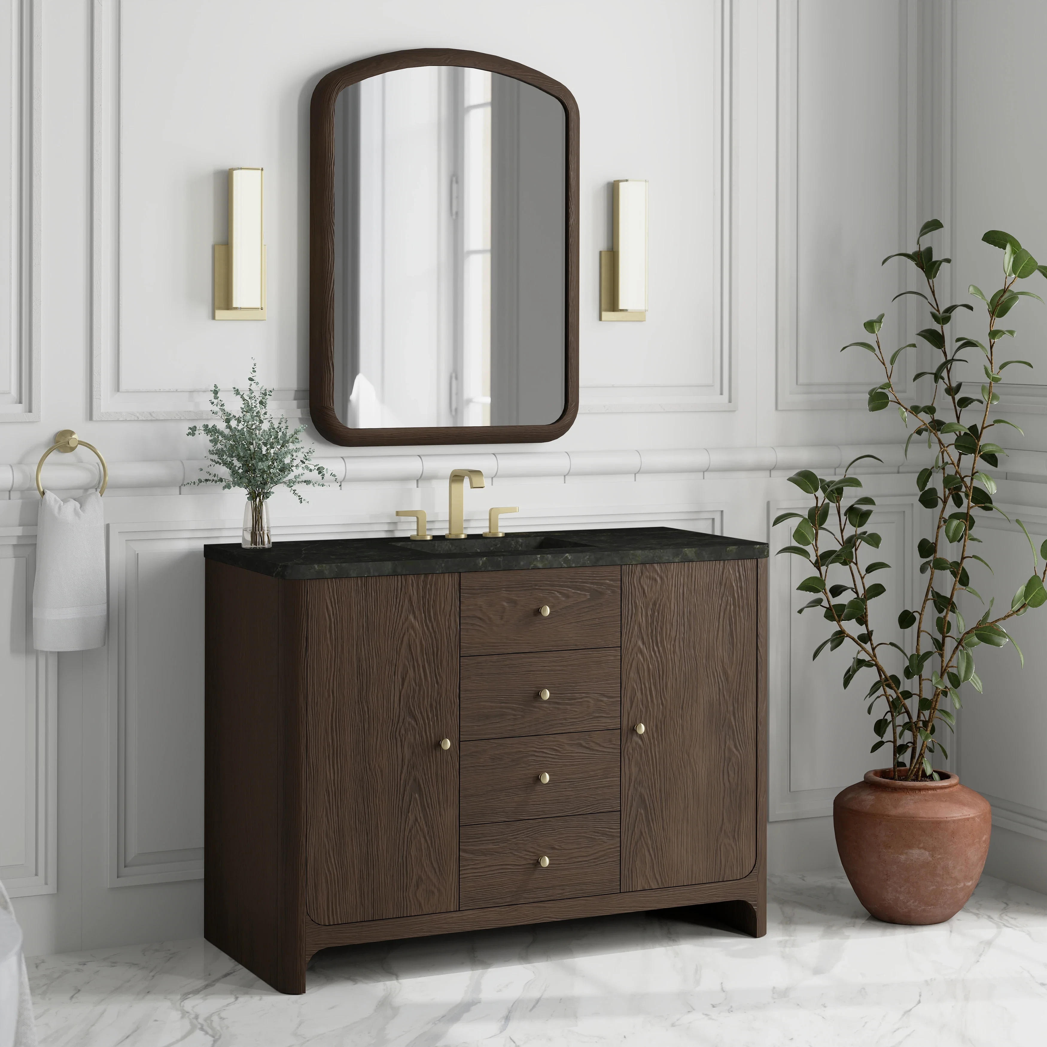 Gracyn 48" Single Vanity, Sable, w/ 3 CM Phantome Eclos Widespread Top