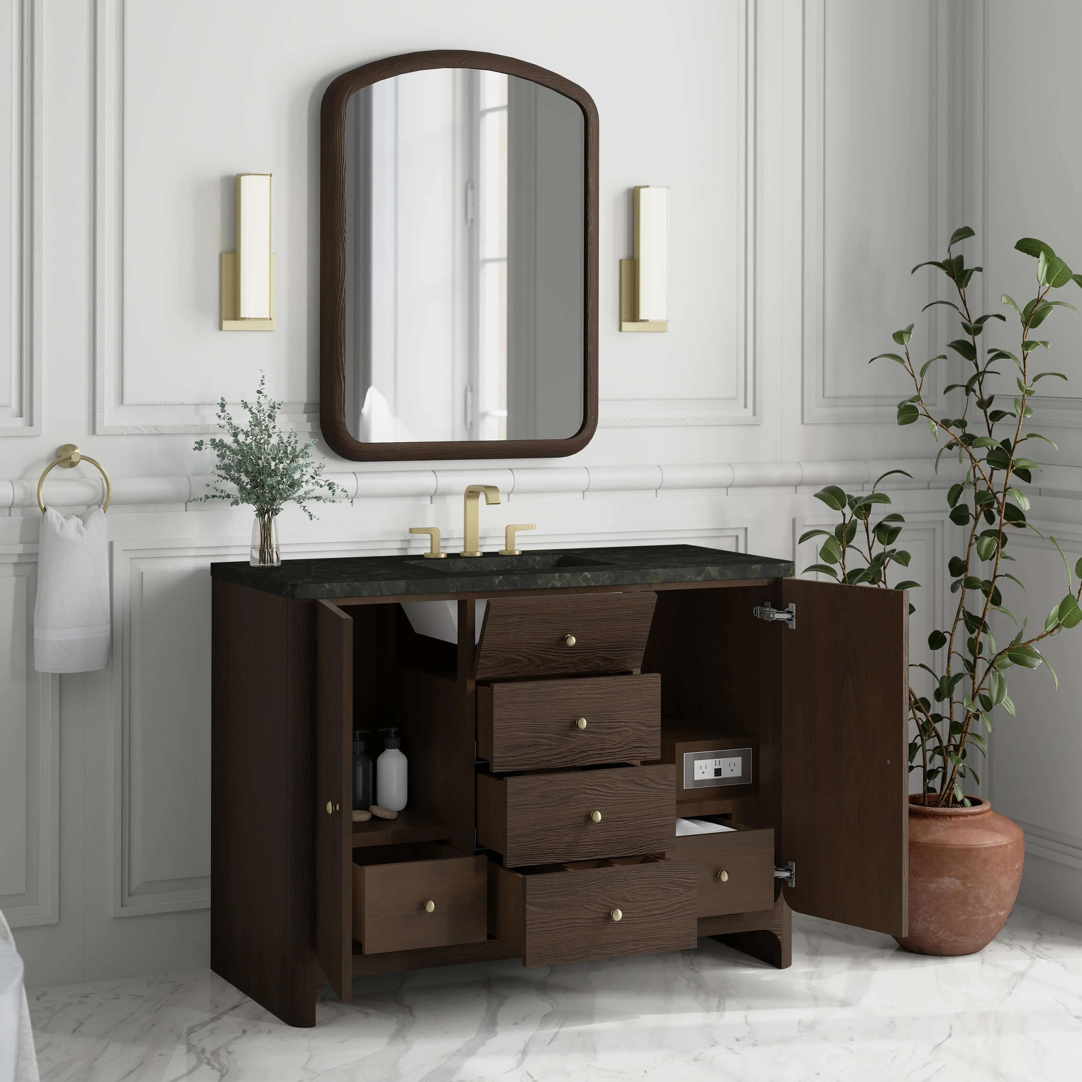 Gracyn 48" Single Vanity, Sable, w/ 3 CM Phantome Eclos Widespread Top
