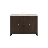 Gracyn 48" Single Vanity, Sable, w/ 3 CM Siberian Silestone Widespread Top