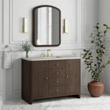 Gracyn 48" Single Vanity, Sable, w/ 3 CM Siberian Silestone Widespread Top