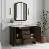 Gracyn 48" Single Vanity, Sable, w/ 3 CM Siberian Silestone Widespread Top
