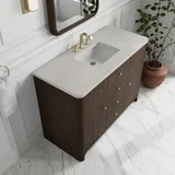 Gracyn 48" Single Vanity, Sable, w/ 3 CM Siberian Silestone Widespread Top