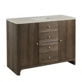 Gracyn 48" Single Vanity, Sable, w/ 3 CM Siberian Silestone Widespread Top