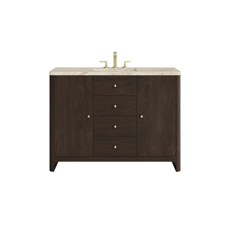 Gracyn 48" Single Vanity, Sable, w/ 3 CM Tajnar Eclos Widespread Top