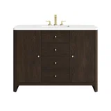 Gracyn 48" Single Vanity, Sable, w/ 3 CM White Zeus Quartz Widespread Top