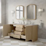 Gracyn 72" Double Vanity, Coastal Driftwood, w/ 3 CM Victorian Silver Quartz Top