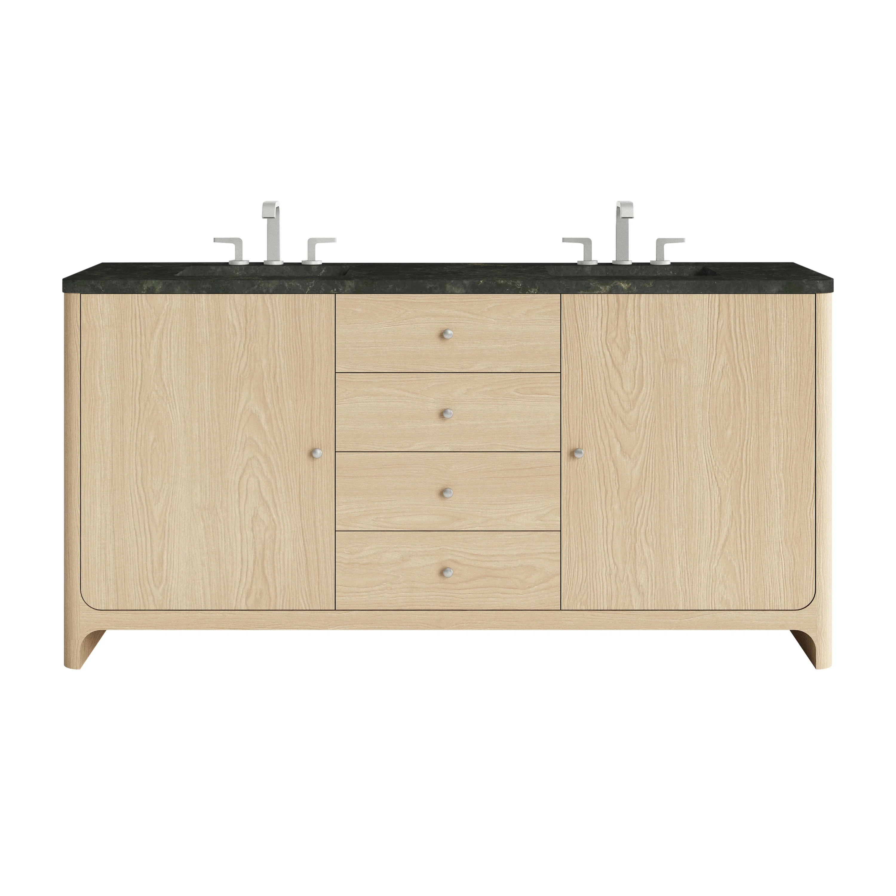 Gracyn 72" Double Vanity, Coastal Driftwood, w/ 3 CM Phantome Eclos Widespread Top