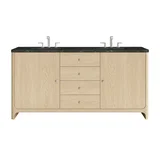 Gracyn 72" Double Vanity, Coastal Driftwood, w/ 3 CM Phantome Eclos Widespread Top