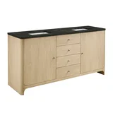 Gracyn 72" Double Vanity, Coastal Driftwood, w/ 3 CM Phantome Eclos Widespread Top