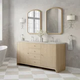 Gracyn 72" Double Vanity, Coastal Driftwood, w/ 3 CM Siberian Silestone Widespread Top