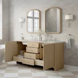 Gracyn 72" Double Vanity, Coastal Driftwood, w/ 3 CM Siberian Silestone Widespread Top