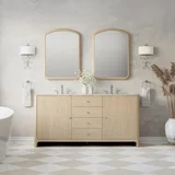 Gracyn 72" Double Vanity, Coastal Driftwood, w/ 3 CM Tajnar Eclos Widespread Top
