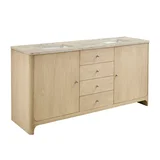 Gracyn 72" Double Vanity, Coastal Driftwood, w/ 3 CM Tajnar Eclos Widespread Top