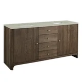 Gracyn 72" Double Vanity, Sable, w/ 3 CM Victorian Silver Quartz Top