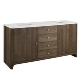 Gracyn 72" Double Vanity, Sable, w/ 3 CM White Zeus Quartz Top