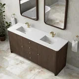Gracyn 72" Double Vanity, Sable, w/ 3 CM White Zeus Quartz Top