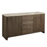 Gracyn 72" Double Vanity, Sable, w/ 3 CM Tajnar Eclos Top w/FreePower Wireless Charger