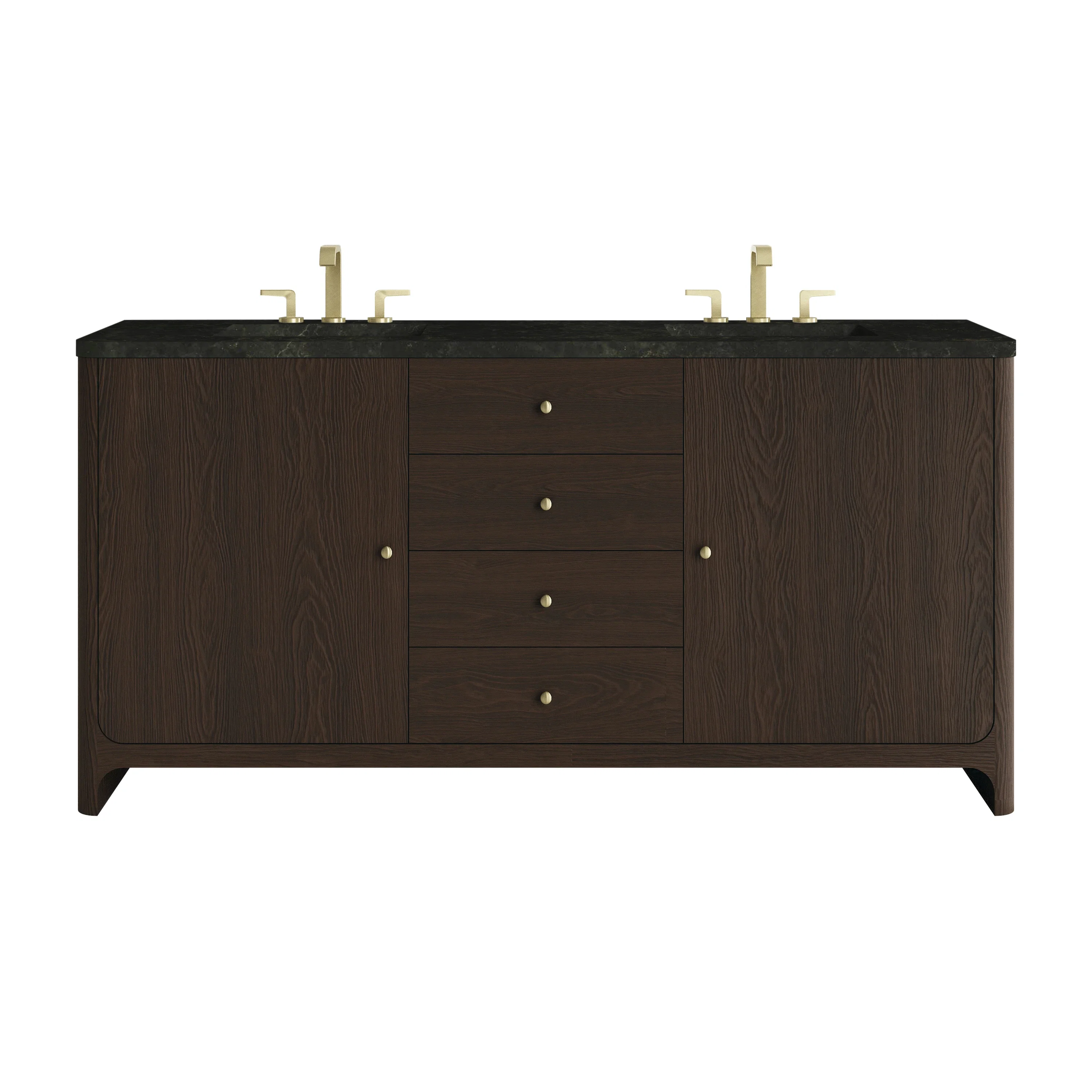 Gracyn 72" Double Vanity, Sable, w/ 3 CM Phantome Eclos Widespread Top