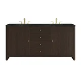 Gracyn 72" Double Vanity, Sable, w/ 3 CM Phantome Eclos Widespread Top
