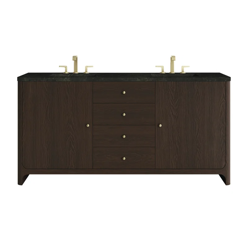 Gracyn 72" Double Vanity, Sable, w/ 3 CM Phantome Eclos Widespread Top
