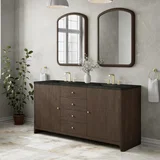 Gracyn 72" Double Vanity, Sable, w/ 3 CM Phantome Eclos Widespread Top