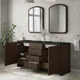 Gracyn 72" Double Vanity, Sable, w/ 3 CM Phantome Eclos Widespread Top