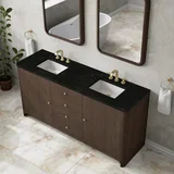 Gracyn 72" Double Vanity, Sable, w/ 3 CM Phantome Eclos Widespread Top