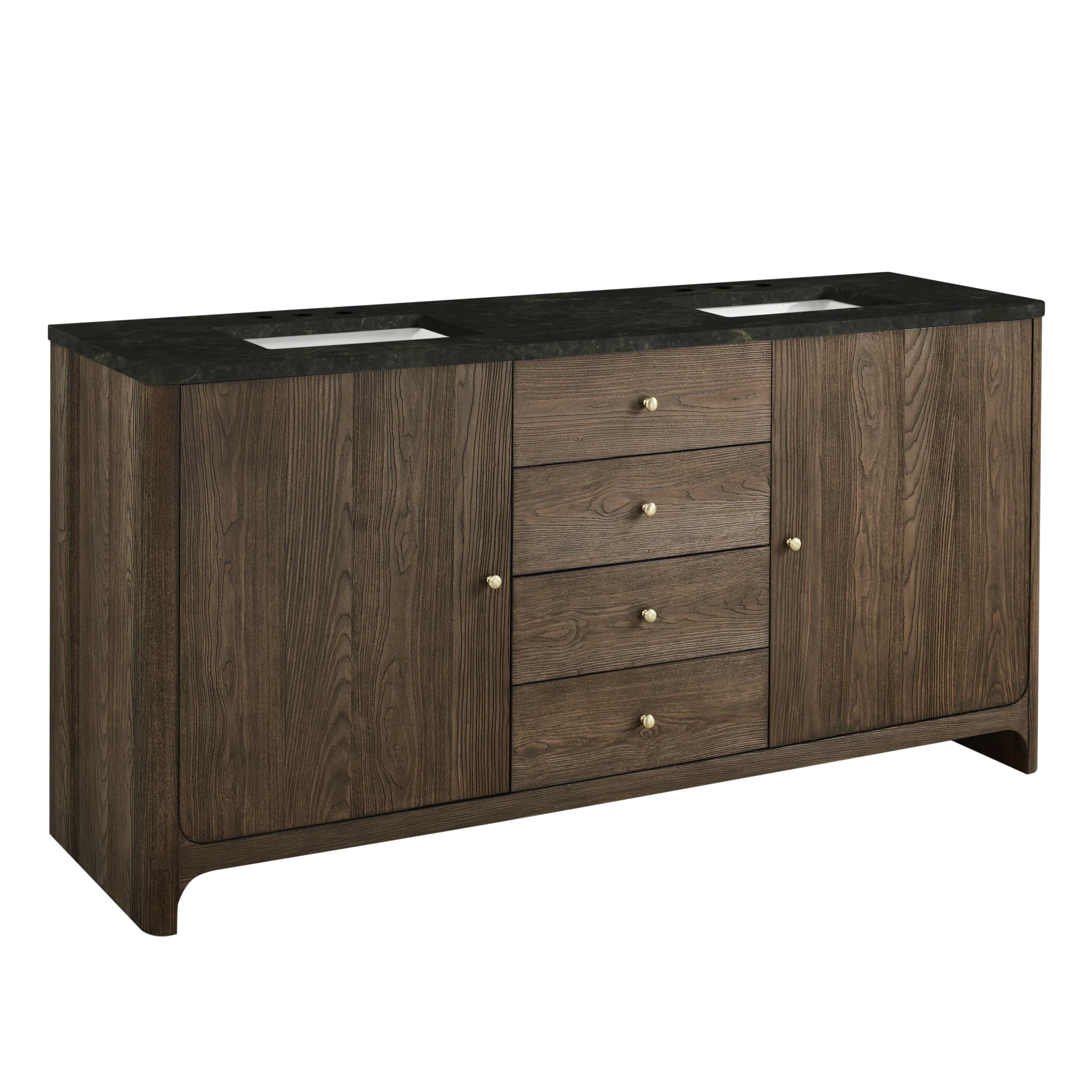 Gracyn 72" Double Vanity, Sable, w/ 3 CM Phantome Eclos Widespread Top