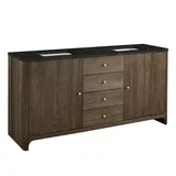 Gracyn 72" Double Vanity, Sable, w/ 3 CM Phantome Eclos Widespread Top