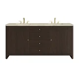 Gracyn 72" Double Vanity, Sable, w/ 3 CM Tajnar Eclos Widespread Top