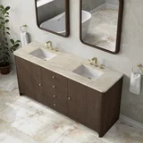 Gracyn 72" Double Vanity, Sable, w/ 3 CM Tajnar Eclos Widespread Top