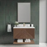 Marcello 36" Single Vanity, Chestnut w/ Single Hole 3 CM White Zeus Top & Backsplash