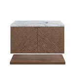 Marcello 36" Single Vanity, Chestnut w/ 3 CM Carrara Marble Top