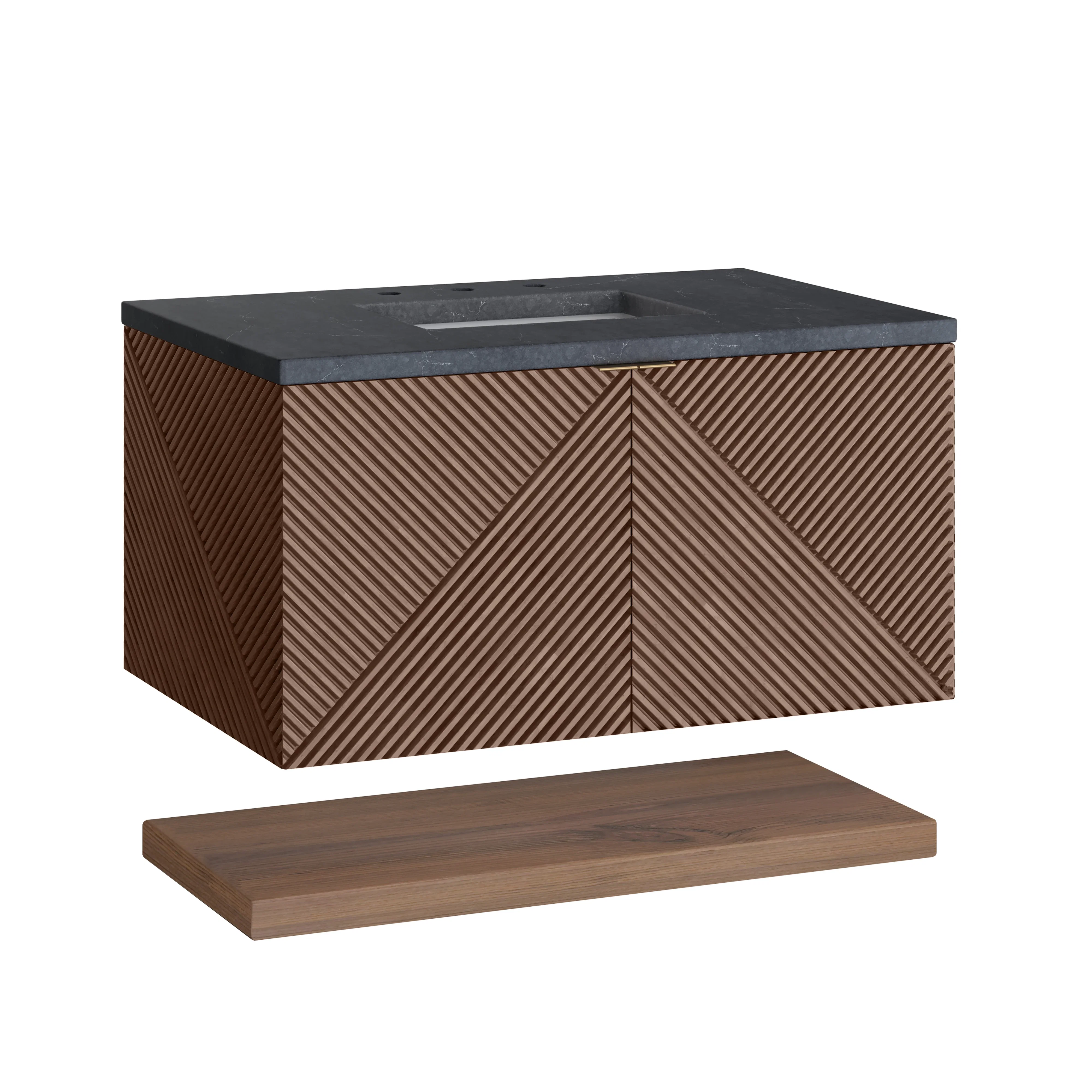 Marcello 36" Single Vanity, Chestnut w/ 3 CM Charcoal Soapstone Top