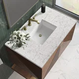 Marcello 36" Single Vanity, Chestnut w/ 3 CM Eternal Jasmine Pearl Top