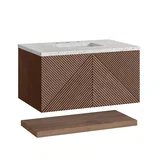 Marcello 36" Single Vanity, Chestnut w/ 3 CM Eternal Jasmine Pearl Top