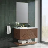 Marcello 36" Single Vanity, Chestnut w/ 3 CM Ethereal Noctis Top