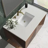 Marcello 36" Single Vanity, Chestnut w/ 3 CM Lime Delight Top