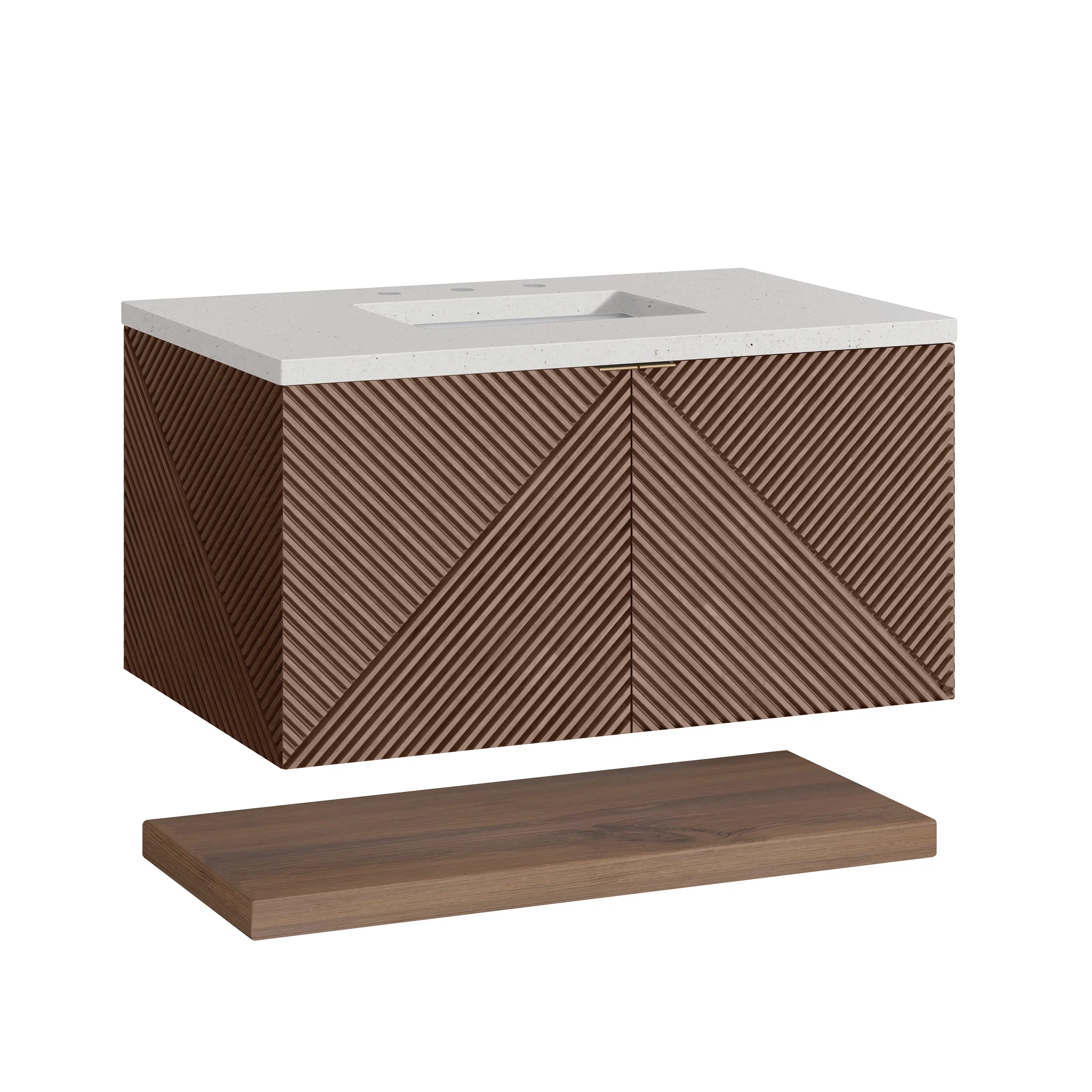 Marcello 36" Single Vanity, Chestnut w/ 3 CM Lime Delight Top